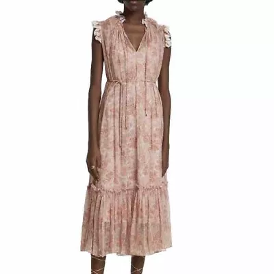 Zimmermann Postcard Chiffon Midi Dress Size 2 AU10 • $161.91