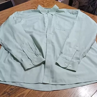 EDDIE BAUER MENS XL TALL Shirt Top PREOWNED Used BUTTON UP LIGHT GREEN • $16