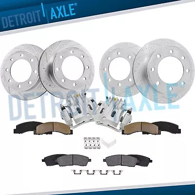 4WD Front Rear Drilled Rotors Brake Pads +Rear Calipers For 00-04 F-250 F-350 SD • $441.70