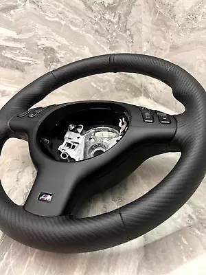 Bmw Oem Steering Wheel Carbon Leather M Sport E46 M3 E39 M5 • $1021.31