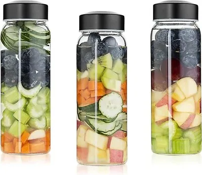 Glass Bottles 4 Pack 18 Oz With Stainless Steel Leak-Proof Lid And 4 Sleeves • $19.99