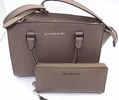 Michael Kors Crossbody Dark Taupe Bag-Purse-W/ Matching Wallet • $89