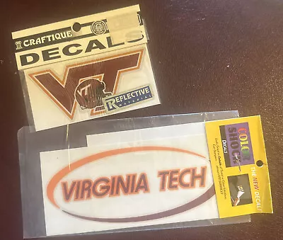 Old School Virginia Tech Hokies Static Cling Sticker NEW!! Window! 3x4 Inches • $12.99