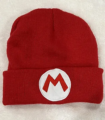 Super Mario Bros Beanie Red Knit Hat Cap  Nintendo CultureFly One Size • $6.30