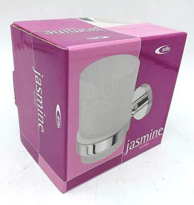 £11.99 • Buy Jasmine Bathroom Tumbler Toothbrush Holder Mug Glass Chrome