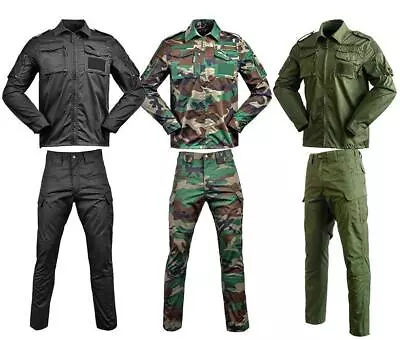 Mens Army Tactical Combat Jacket Pants Military Hunting Suits Sets Uniform Camo • $62.59