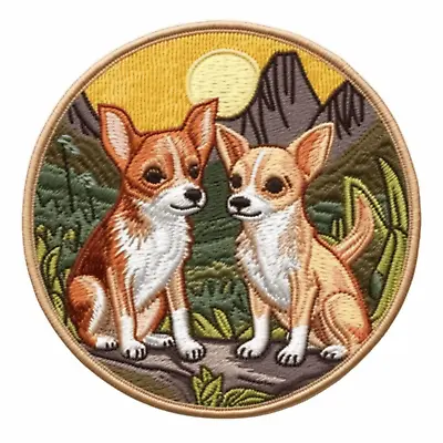 Chihuahua Dog Patch Applique -  Animal Badge (Iron On) Canine Pup K9 Family Pet  • $5.87