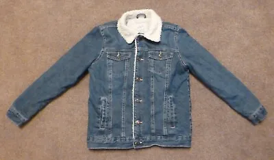 Denim Co Blue Thick Fleece Lined Denim Jacket Size 11-12 Years • £4