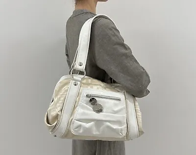 Vintage Miss Sixty 60 Y2K Shoulder Bag White Monogram Patent Leather • £53.52