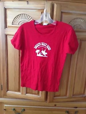 Aaron Chang Red Shirt Juniors Size Medium Rosarito Beach Rodeo Baja California • $24