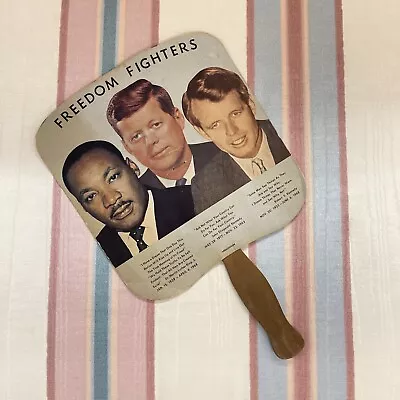 Vtg FREEDOM FIGHTER Funeral Fan Martin Luther King MLK JFK KENNEDY Greenville GA • $19.95