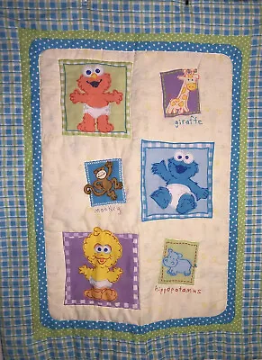 Vintage Sesame Street Set Baby Crib Comforter/Fitted Sheet Henson/Crown Elmo USA • $35.88