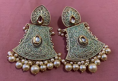 Firozi Colour Indian  Meena Earrings • $33.95