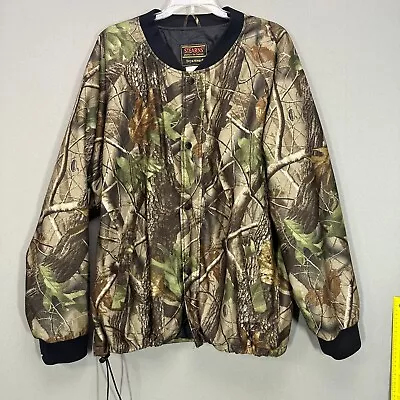 Stearns Dry Wear Hunting Camo Jacket Mens Large Real Tree Hardwoods Snap Vintage • $12.79