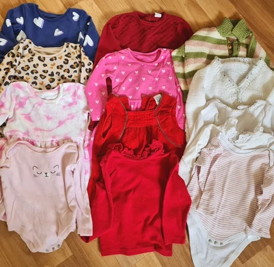 £10 • Buy 12-18 Months Baby Girl Spring Clothes Bundle, 13 Items Dresses Tops Hand Knitted