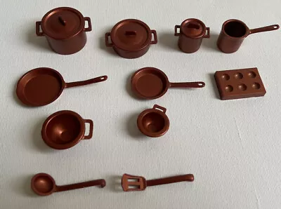 Sylvanian Families Copper Utensils Country Kitchen Bronze Pans Calico Critters • £18.50