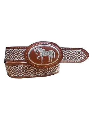 Kid’s Western Style Belt Embroidered Horse Cinto Bordado Vaquero Para Nino • $21.79