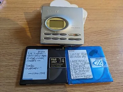 Sony MZ-R91  Minidisc Portable Recorder BLUE - Only Works With DC Or External • £40