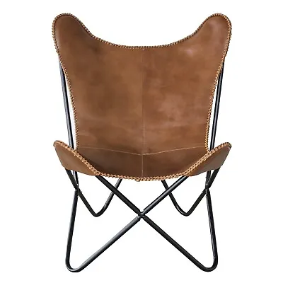 Genuine Leather Butterfly Chair - Brown • $109.99