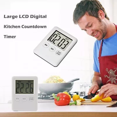 Magnetic Square LCD Digital Timer Kitchen Cooking Countdown Alarm Clock Tools 5 • $7.43