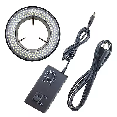 Microscope Ring Light 144 LED External Brightness Adjustable Adapter Illuminator • $30.13