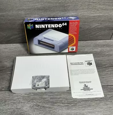 Nintendo 64 N64 Memory Controller Pak OEM AUTHENTIC! Complete CIB W Box • $59.99