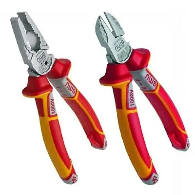NWS 2 Piece VDE 1000v Wire Side Cutter Combimax Combination Pliers SetNW860-3K • £49.50