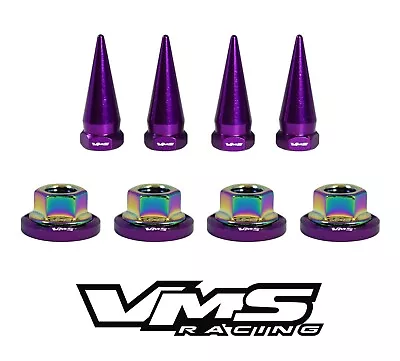 6 Vms Racing 14mm Strut Spikes + Purple Washers & Neo Chrome Nuts Mitsubishi • $39.88