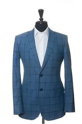 Galente Light Blue Windowpane Blazer 25514 • $109.23