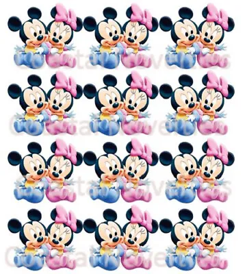  Baby Mickey Mouse And Minnie Mouse Cupcake Toppers Edible Image  • $4.25