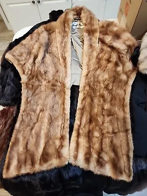 Honey Blonde Mink FUR STOLE EVENING WRAP SHOULDER CAPE SHRUG Bridal USA • $120