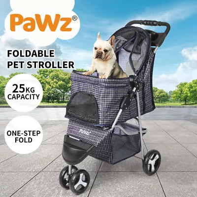 Pawz Large Pet Stroller Dog Cat Carrier Travel Pushchair Foldable Pram 3 Wheels • $79.99