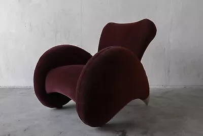 Italian Post Modern Sculptural Mohair Lounge Chair • $5940