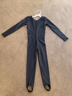 £7.50 • Buy Danse Dezines Long Sleeve Round Neck Grey Catsuit Size 1 CS BNWT With Stirrups