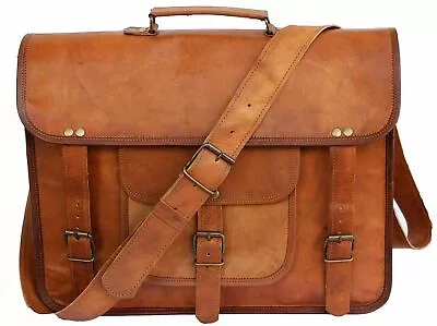 Handmade Vintage Leather Briefcase 13  Macbook Satchel CrossBody Messenger Bag • $39.24