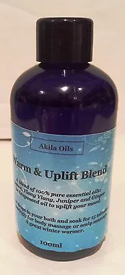 Warm & Uplift Massage Bath Oil Aroma Blend 100ml Lemon Ylang Juniper Ginger • £7.95