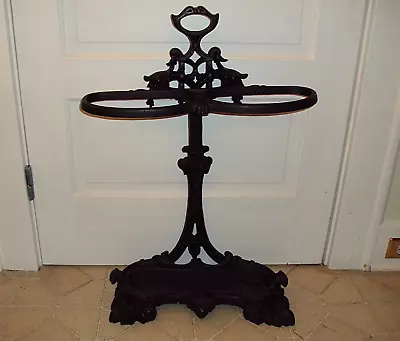 Coalbrookdale Edwardian Cast Iron Walking Stick Umbrella Stand C. 1910-1930 • $450