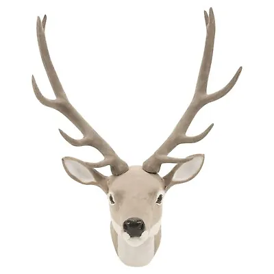 Wall Mounted Reindeer Head Decoration Stag Ornament Deer Antler Trophy Christmas • £14.99