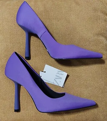 $35 • Buy Zara Purple Pointy Toe Heels -  Sz 39 -  NWT