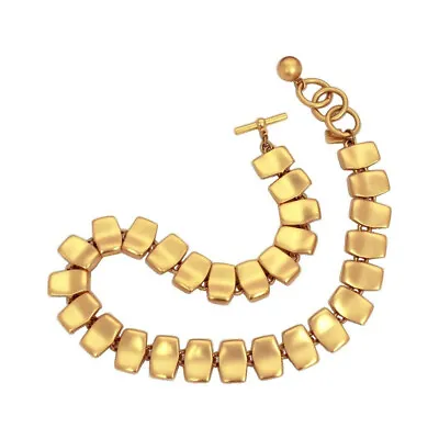 Anne Klein Retro Brushed Gold Tone Necklace Retro Day To Night Jewelry Unique • $129.99