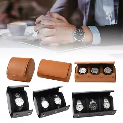 Portable Travel Watch Storage Box Leather Watch Roll Display Case Watch Box #T • $23.03