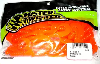 Mister Twister 3  Meeny Tail Grubs (Orange-50 Pack) • $5