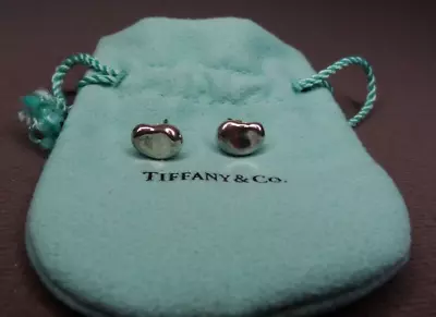 Tiffany & Co. Elsa Peretti 11mm Bean Stud Earrings Sterling Silver 925 W/Pouch • $140