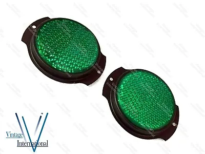 Pair Green Reflector Pair Black Bezel For Willys M38 M151A1 M35 Jeeps Truck @US • $10.19