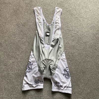 £34.99 • Buy Cycling Bib Shorts Spandex Lycra Vest Size L Mens Silver White   Q