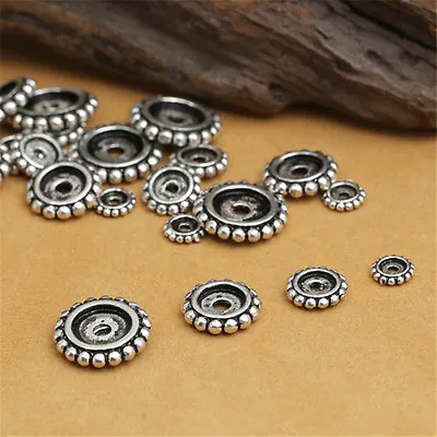 Sterling Silver Round Gear Beads 925 Silver Spacer Bead 5mm 7mm 8mm 9mm 11mm • $9.02