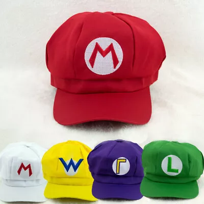 AU NEW Super Mario Bros Hat Mario Luigi Wario Waluigi Cap Costume Cosplay Outfit • $17.74