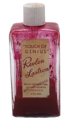 Vintage 1950's Revlon Lastron Nail Polish Glass Bottle Touch Of Genius Rare • $54.95