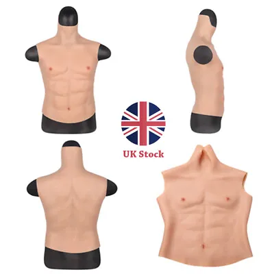 Silicone Fake Chest Man Muscle Suit Hunk Costume Fancy Dress Halloween Party • £89