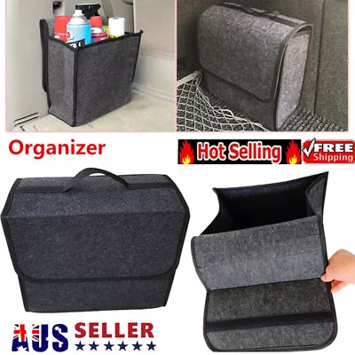 Car Boot Tidy Bag Storage Box Foldable Trunk Organiser Bag Travel Holder Black • $21.77